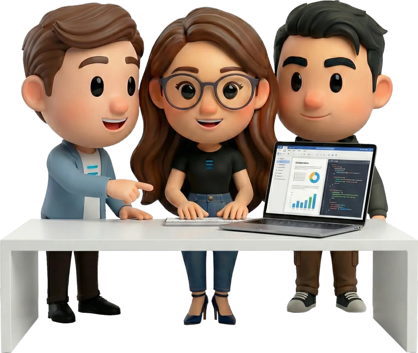 Trinergy Digital team members working on a client project